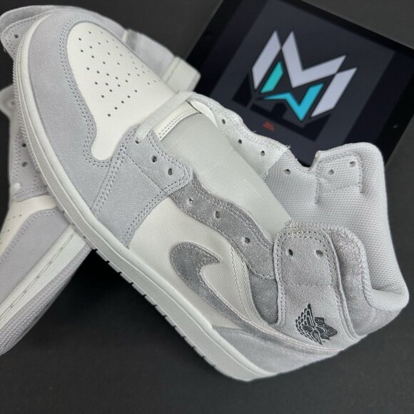 Nike Air Jordan 1 Mid SE \'Smoke Grey\' White Grey Shoes FQ7720-002 Men’s Sizes main image 12